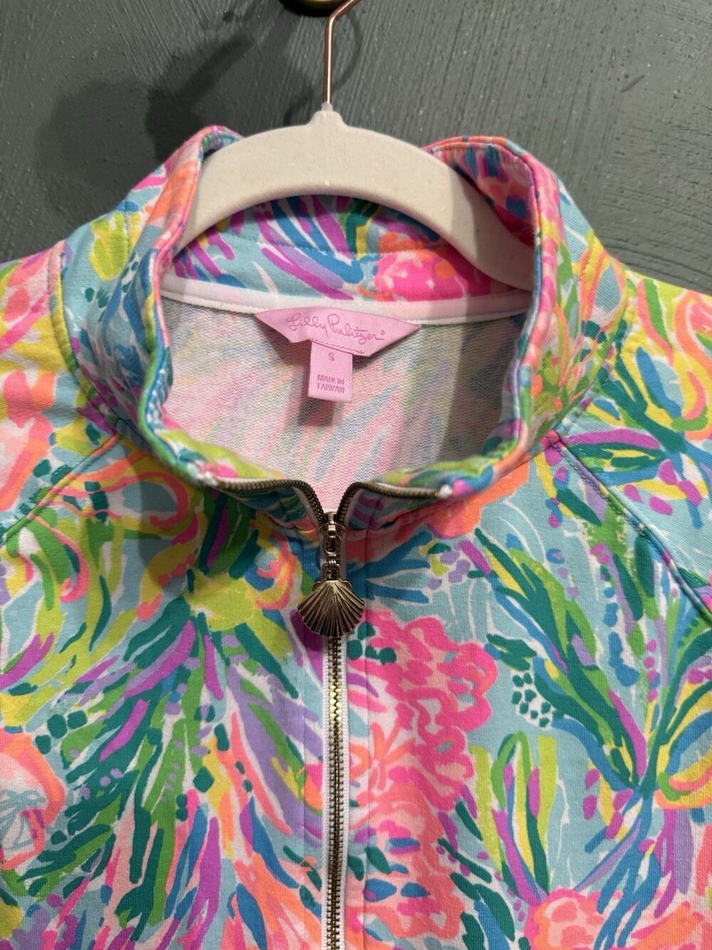 Lilly Pulitzer Skipper Popover Long Sleeve Jacket Lovers Coral Women Size Small - Picture 2 of 8